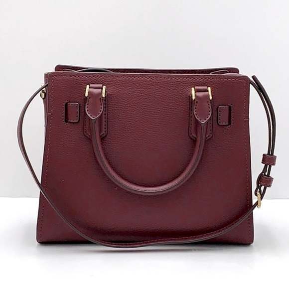 Michael Kors Hamilton Small Satchel Shoulder Crossbody Bag Dark sherry color - Picture 4 of 16
